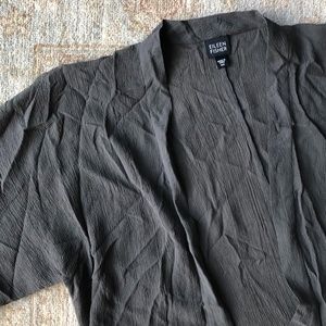 Eileen Fisher Matte Crinkly Silk Kimono